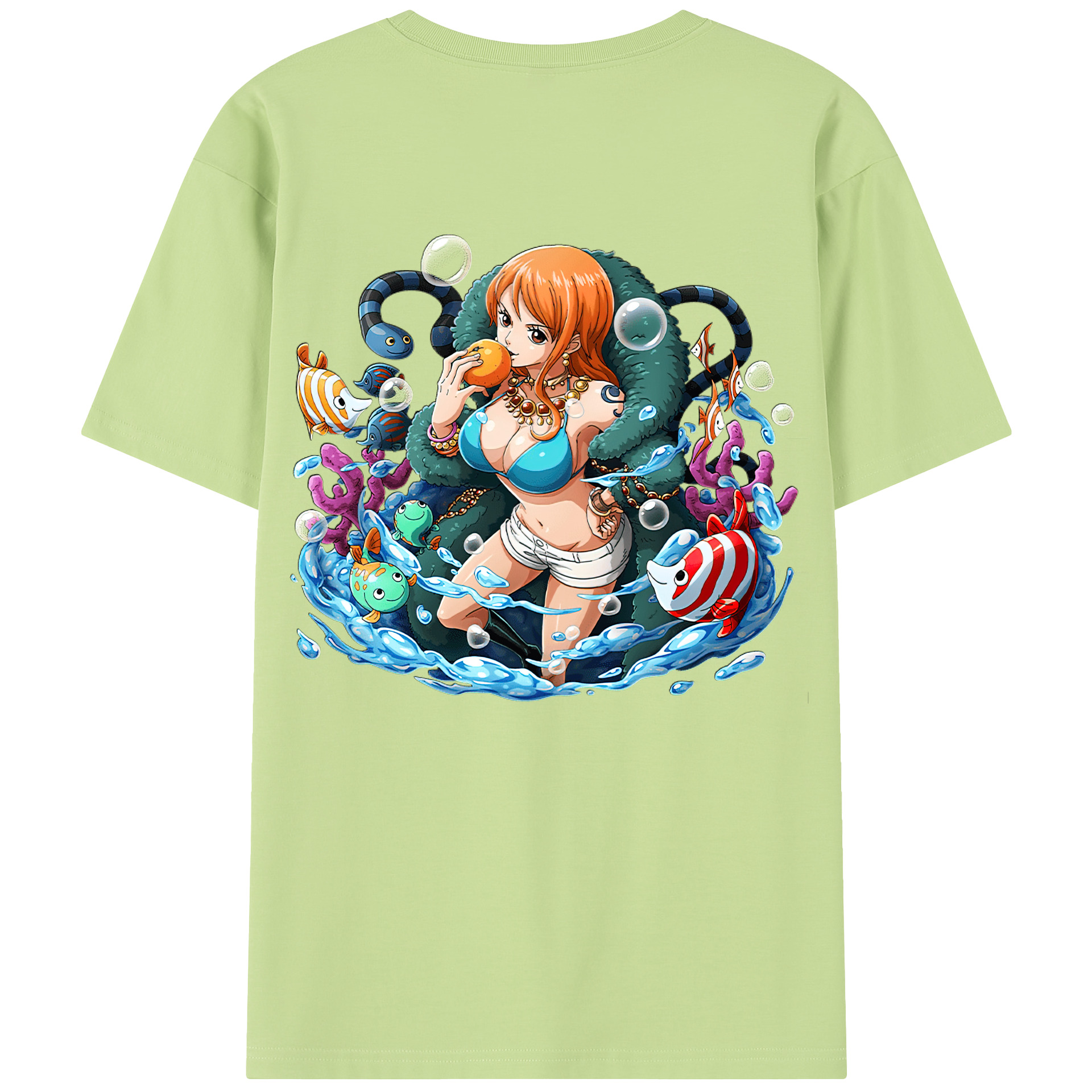 ワンピース ナミ ONE PIECE Nami 綿100％半袖Tシャツ（背面プリント）